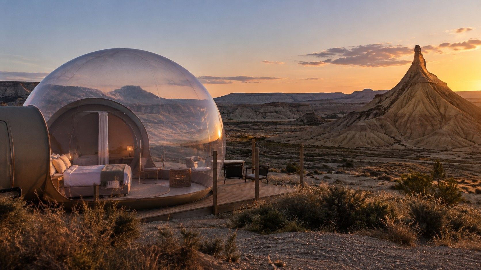 Hotel burbuja cerca de Bardenas Reales en Navarra
